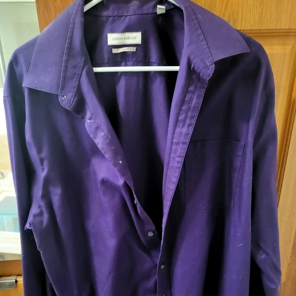 MENS purple button-down dress shirt